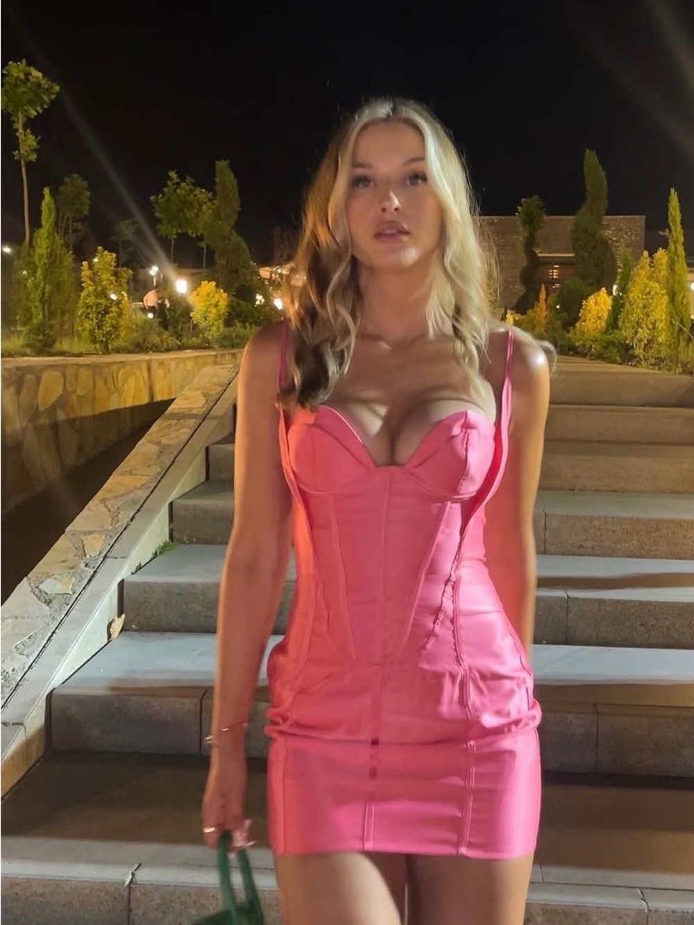 PrettyLittleThing Hot Pink Sculpted Bust Mini Dress